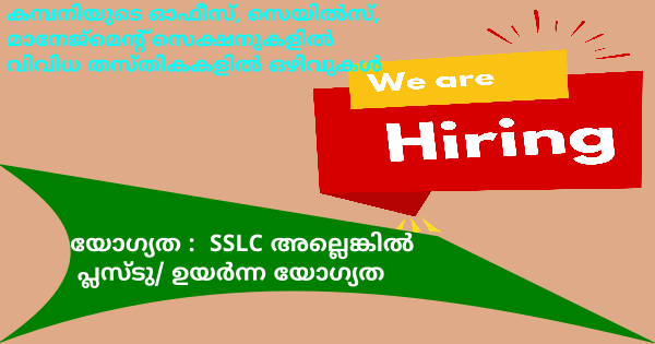 Topmart ബിസിനസ് സെൻ്ററിൽ ജോലി ഒഴിവുകൾ