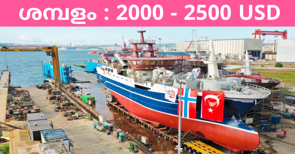 തുർക്കിയിലെ കപ്പൽശാലയിലെ ഒഴിവുകളിലേക്ക് നിയമനം നടത്തുന്നു