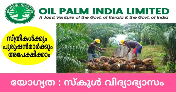 ഓയിൽ പാം ഇന്ത്യ ലിമിറ്റഡിൽ വർക്കർമാരെ നിയമിക്കുന്നു