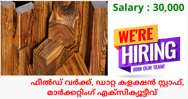 കണ്ണൂരിൽ പ്രവർത്തിക്കുന്ന Wood World ൽ ഒഴിവുകൾ