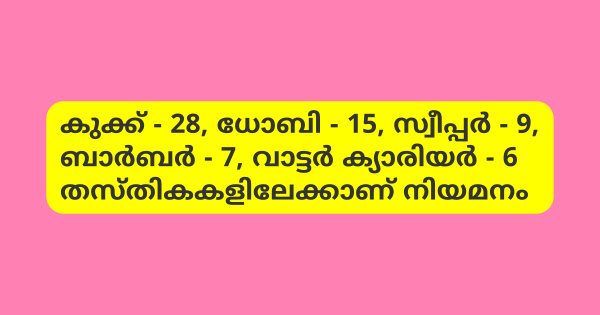 ക്യാമ്പ് ഫോളോവര്‍ ഒഴിവുകൾ