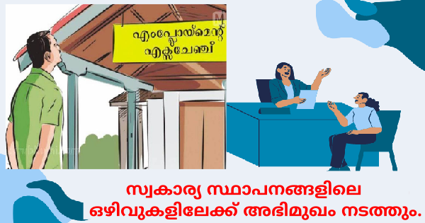 എംപ്ലോയബിലിറ്റി സെന്ററില്‍ വിവിധ സ്വകാര്യ സ്ഥാപനങ്ങളിലെ ഒഴിവുകളിലേക്ക് ഇന്റർവ്യൂ നടത്തുന്നു