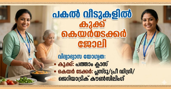 വിവിധ പകല്‍ വീടുകളിൽ കുക്ക് കെയര്‍ടേക്കര്‍ നിയമനം  