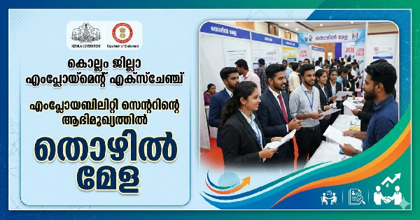 യോഗ്യത പ്ലസ്ടു മുതല്‍ തൊഴില്‍ മേള നടത്തുന്നു