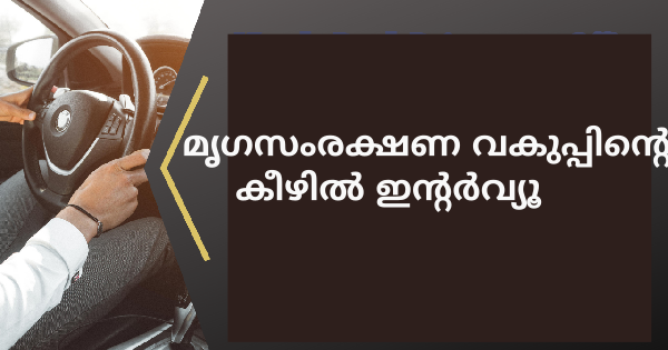 മൃഗസംരക്ഷണ വകുപ്പിന്റെ കീഴിൽ ഇന്റർവ്യൂ