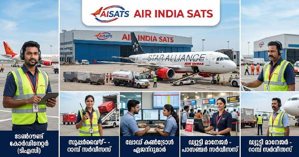 എയർ ഇന്ത്യ SATS നിയമനം നടത്തുന്നു കേരളത്തിൽ ഒഴിവുകൾ