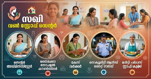സഖി വൺ സ്റ്റോപ്പ് സെന്ററിൽ വിവിധ ഒഴിവുകൾ