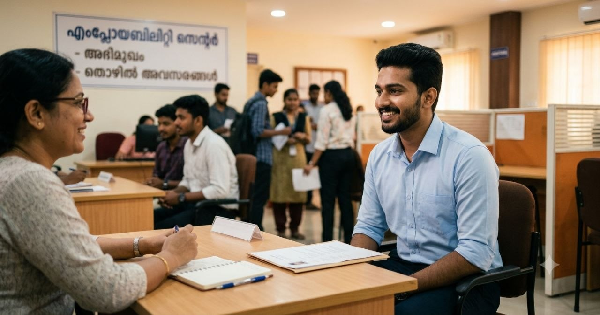 എംപ്ലോയബിലിറ്റി സെന്ററില്‍ ഇന്റർവ്യൂ നടത്തുന്നു 