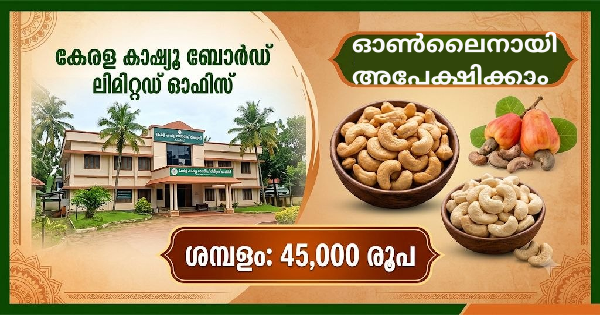 കേരള കാഷ്യൂ ബോർഡിൽ ജോലി നേടാം