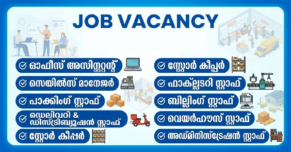 പരിശീലനത്തോടുകൂടി വിവിധ തസ്തികകളിലേക്ക് അപേക്ഷകൾ ക്ഷണിക്കുന്നു