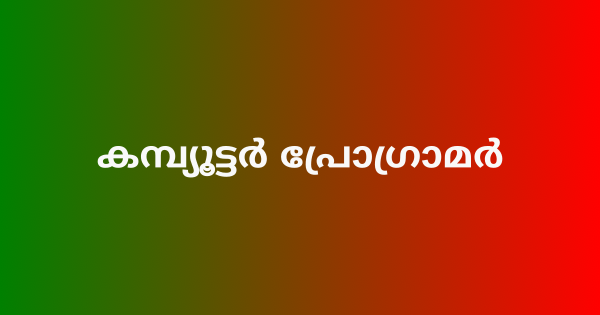 കമ്പ്യൂട്ടർ പ്രോഗ്രാമർ ഒഴിവ്