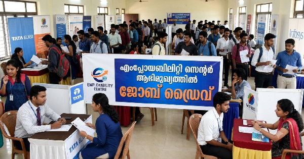 എംപ്ലോയബിലിറ്റി സെന്ററിന്റെ ആഭിമുഖ്യത്തിൽ ജോബ് ഡ്രൈവ് നടത്തുന്നു 