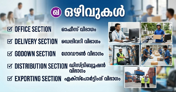 കേരളത്തിലും ബാംഗ്ലൂരും തമിഴ് നാട്ടിലും പ്രവർത്തിച്ചു വരുന്ന Medicine certified കമ്പനിയുടെ  Office മറ്റു SECTIONകളിലേക്കും അവസരങ്ങൾ